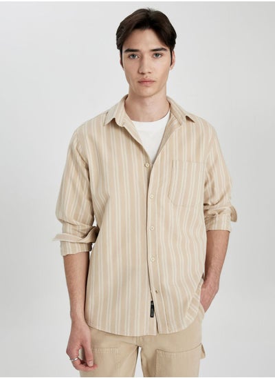 اشتري Regular Fit Cotton Striped Long Sleeve Shirt في الامارات