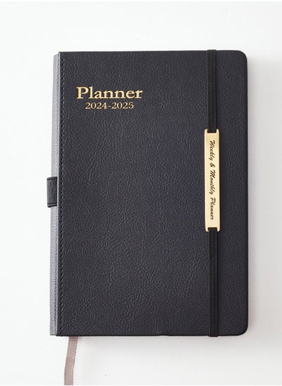 Buy Academic Weekly & Monthly Planner Daily Planner with Monthly Tabs Notebook, Leather Case + Monthly Tabs + Thick Paper + Side Elastic Cord in Saudi Arabia