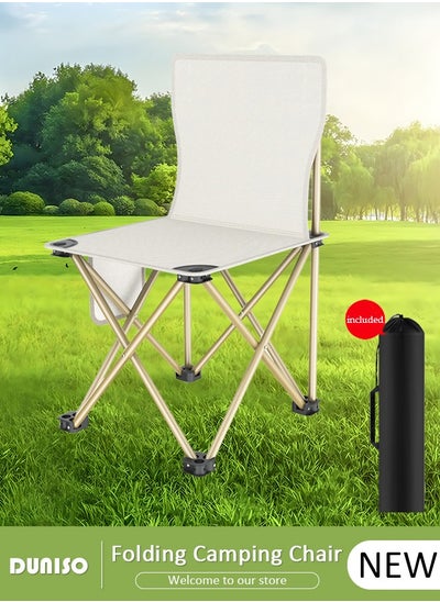 Buy Folding Outdoor Camping Chair with 1 Side Pocket, Lightweight Portable Butterfly Chair with Carrying Bag, Multi-Purpose Beach Chair for Fishing, Picnic, BBQ, Hiking Travel, Beach in UAE