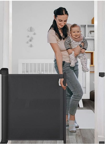 Buy Baybee Retractable Baby Safety Gate Baby Fence Barrier Pet Dog Gate with Expandable Kids Safety Gate in UAE