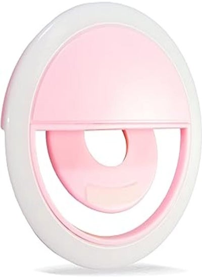 اشتري Generic Clip-On LED Selfie Ring Light. Universal and Portable with Adjustable Brightness(Light Pink) في مصر