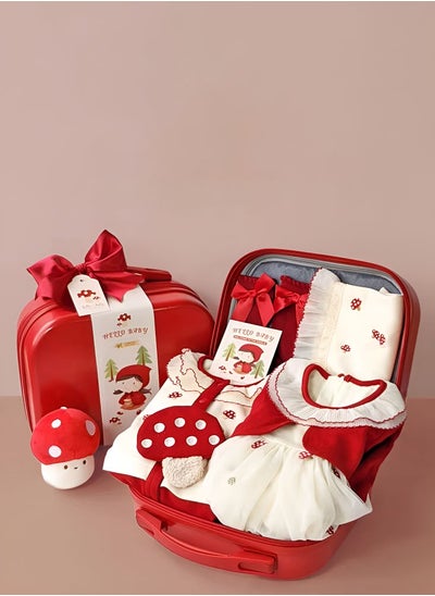 Buy Mushroom Themed Premium Newborn Baby Gift Set for Girls in a Stylish Suitcase 12 to 18 Months in UAE