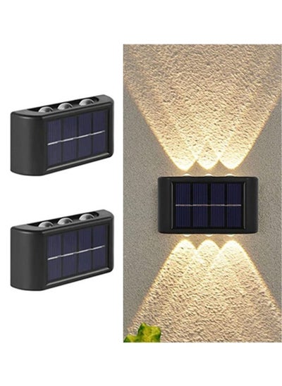 Buy 2 Pack Small Solar Light Outdoor Fence Solar Porch Lights Outdoor Decorative Lighting Patio Decor Light Up Down Wall Light Solar Lights 6Bead for Garden Outdoor Wall Backyard Patio Deck in UAE