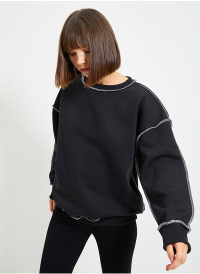 اشتري Sweatshirt - Black - Boyfriend في مصر