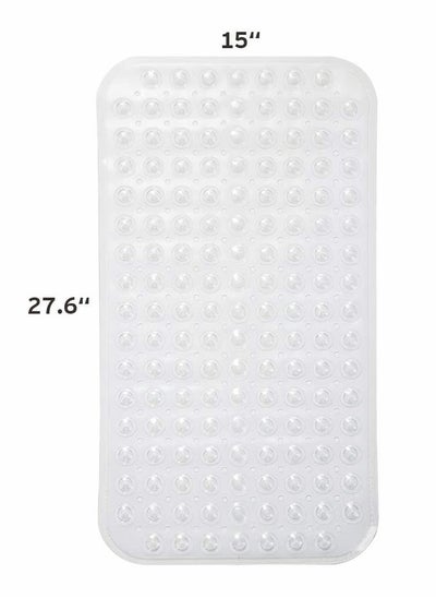 اشتري Bath Tub Mat, Inches Non-Slip Shower Mats with Suction Cups and Drain Holes, Bathtub Mats Bathroom Mats Machine Washable, Medium Size 27.6 x 15 (Clear) في السعودية