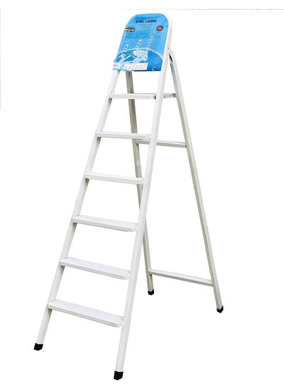 اشتري 6 Steps Steel Ladder - White في الامارات