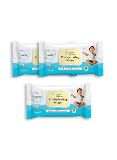 Buy Xtrahydrating™ Wipesxtrathick™ With Xtra Moisture ; Doctor Tested Best Wipes (Unscented) ; 3.5X Moisture Vs.Ordinary Wipes; 72 Wipespack Of 3 216 Pcs ;Best Baby Wipes For Newborns in UAE