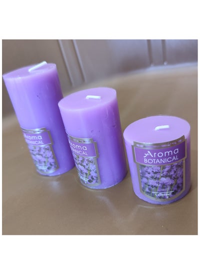 Buy A set of 3-piece scented candles, purple in Egypt