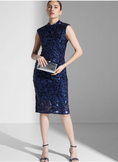 Buy Sequin Lace Midi Dress in UAE