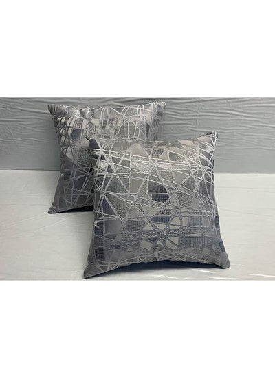 اشتري Ritz 2 Piece Filled Cushion Set 45x45Cm Silver في الامارات