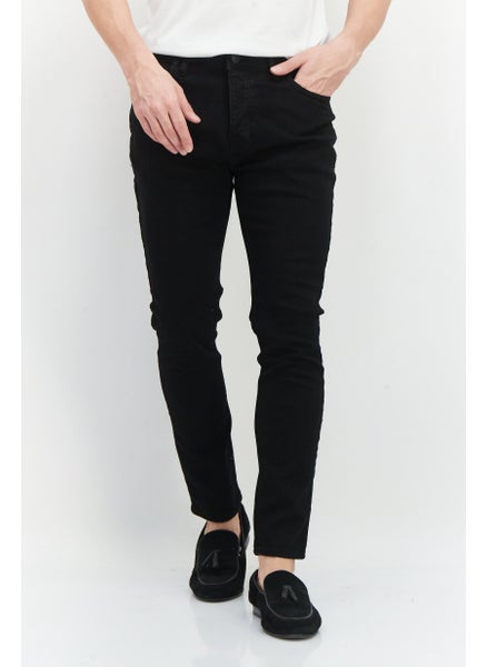 اشتري Men Skinny Fit Plain Stretchable Jeans, Black في السعودية