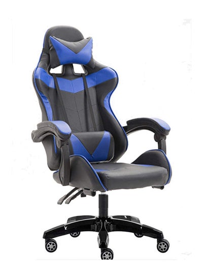 اشتري Gaming Chair 360° Swivel Pu Leather Ergonomic Racing Style Adjustable Height High Back With Headrest, Lumbar Support Black-Blue في الامارات