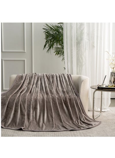 Buy Soft and warm winter blanket, double bed blanket, size 240X200 cm, weight 2 kg, super soft double layer blanket made of high quality materials in Saudi Arabia