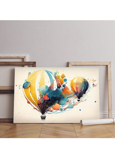 اشتري home gallery watercolor balloons abstract art air balloons Printed Canvas wall art في مصر