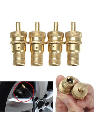 Buy 4Pcs 4WD Universal Brass off-Road Automatic Tire Tyre Deflators Valve set 6-30 PSI Adjustable bleeder Set in UAE