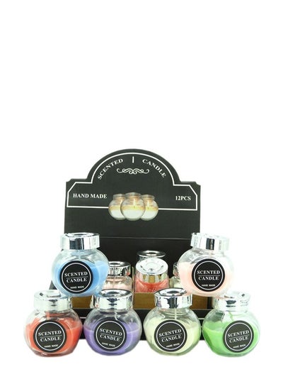 Buy Scented Jar Candles (Set of 12 PCS) Handmade with Fragrance - Multi Scents in UAE