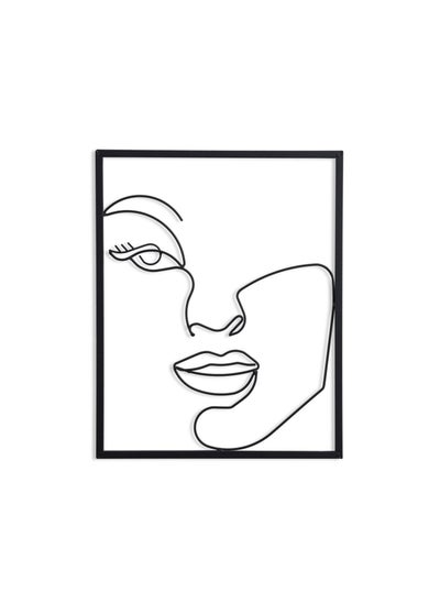 Buy Abstract Face Metal Wall Decor 40.8x51x1.5cm- Black in UAE