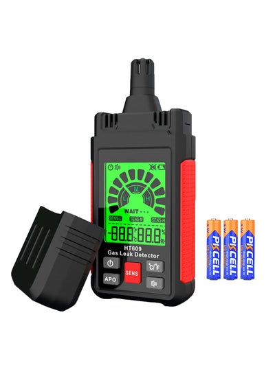 Buy Gas Leak Detector, New Natural Gas Detector with Audible & Visual Alarm, Temp and Humidity Measure, Locates Combustible Gas Sources Like Methane, Propane, for Home (Includes Battery x3) in Saudi Arabia