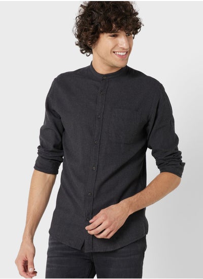 Buy Band Collar Regular Fit Shirt in UAE