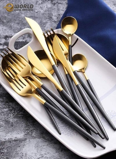 3-Piece Silverware Set Stainless Steel Utensil Forks Spoons Knives Set,  Mirror Polished Cutlery Flatware Set - Curved Design price in UAE,   UAE