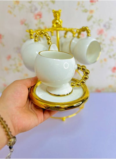 Buy 12 Piece Tea Set with Stand - Off White in Egypt