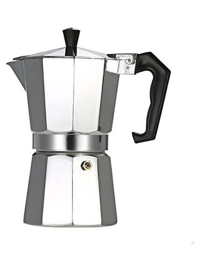 Buy 6-Cup Aluminum Espresso Percolator Coffee Stovetop Maker Mocha Pot Silver 250ml in Egypt