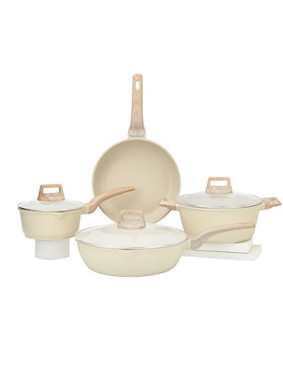 Buy 7-Piece Cookware Set Non-stick Surface Pots and Pans Set in UAE