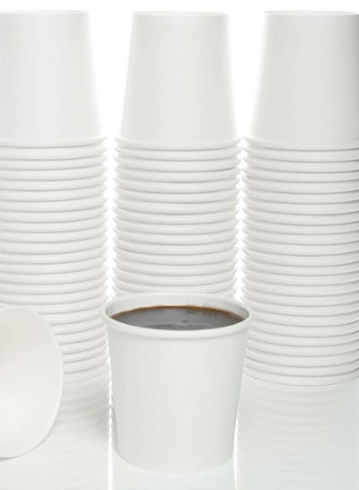Buy [50 Cups] 4 oz. White Paper Cups - Small Disposable Espresso, Bathroom, Mouthwash Cups, Qawah in UAE