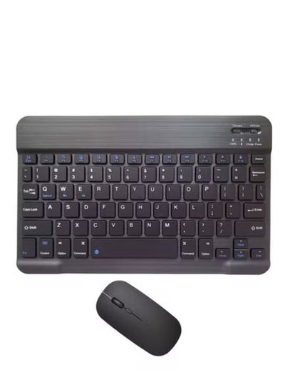 Buy Rechargeable Bluetooth Keyboard and Mouse Combo Ultra-Slim Portable Compact Wireless Mouse Keyboard Set for Android Windows Tablet Cell Phone iPhone iPad Pro Air Mini, iPad OS/iOS 13 and above (Black) in UAE
