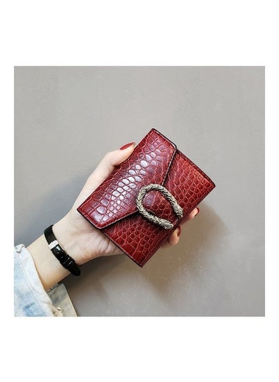 Buy Crocodile Pattern Wallet Red in UAE