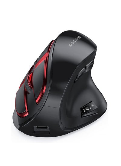 Buy Ergonomic Mouse, Vertical Wireless Mouse, 2.4GHz Optical Bluetooth Mouse, 5 Buttons Mice for Laptop, PC, Chromebook, Desktop, Notebook etc,(Black+red) in Saudi Arabia