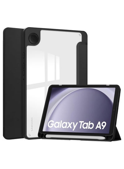 Buy Case for amsung Galaxy Tab A9 8.7 inch SM-X110 / SM-X115 , Hybrid Slim Case Cover Shockproof Cover with Clear Transparent Back Shell(Black) in Egypt