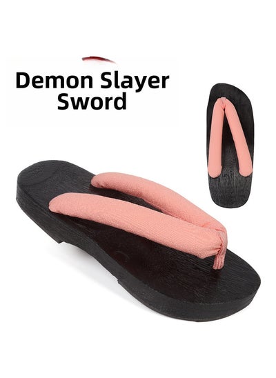 Buy Japanese Wooden Clogs Mens Anime SandalsPink Pink in Saudi Arabia