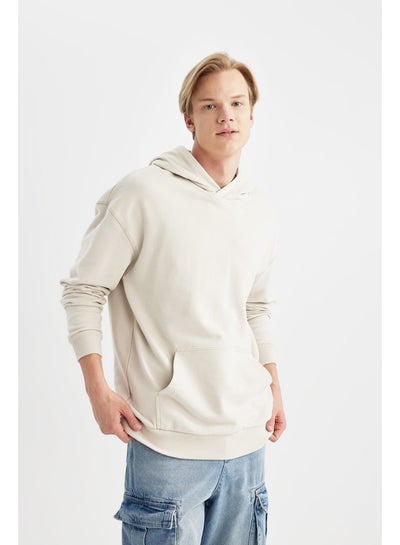 Buy Man Comfort Fit Hooded Long Sleeve Knitted Sweat Shirt in Egypt