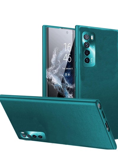 Buy Case for Huawei Nova 7 5G[Not Original], Premium Leather Back Cover Soft TPU Frame Frame Bumper Protective Durable Case [Camera Protector] [Ultra Slim] (Huawei Nova 7 5G, Green) in Saudi Arabia