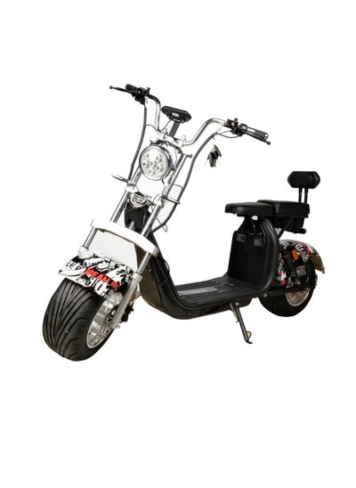 Buy Coco City Motor 3000W Electric Scooter Enhanced Performance with 60V 12Ah Lithium Battery and Spare Battery Option Slot White/Black Mix in UAE