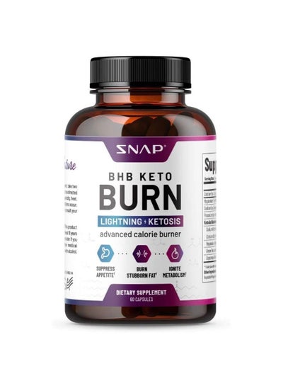 Buy BHB Keto Burn Lightning Ketosis Advanced Calorie Burner Dietary Supplement - 60 Capsules in UAE