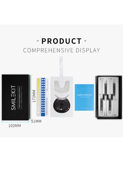 اشتري Teeth Whitening Kit, Teeth Whitening Gel with LED Accelerator Light and Tray Teeth Whitener Helps to Remove Stains from Coffee, Smoking, Wines, Soda, Food في الامارات