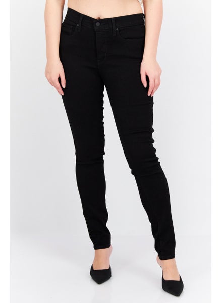 Buy Women Skinny Fit Solid Stretchable Jeans, Black in UAE