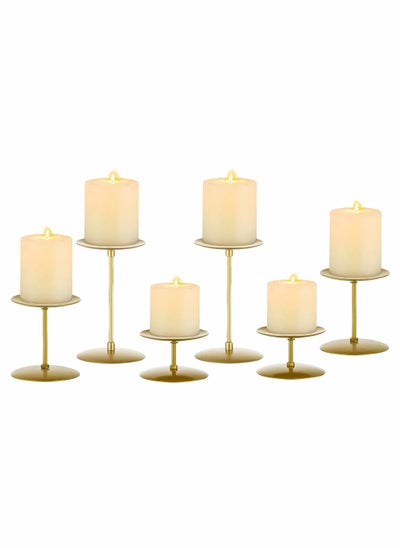 Buy 【Explore the joy of DIY】 you can assemble these pillar candlestick holders yourself the simple look is easy to match with decorations just enjoy the fun of DIY decorate ribbons and flowers as you like and place them in your own way in UAE