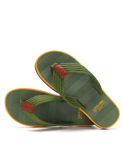 اشتري 2023 New Men's Anti-Skid Flip-Flops Green في الامارات