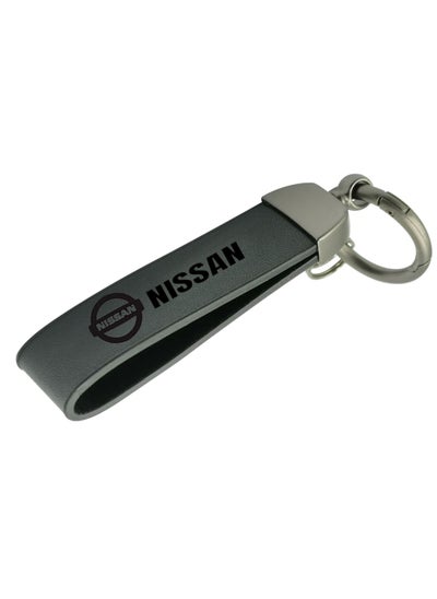 Buy Car Key Chain Super Finish Metal Ring PU Leather Strap Keychain Home Key Chain Car Keychain NISSAN - 1Pcs black in Saudi Arabia