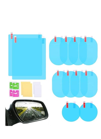 اشتري Car Rearview Mirror Film, Anti Fog, Anti Glare, Anti Scratch, Anti Mis, Rainproof Waterproof, HD Nano Clear Protective Sticker Film for Car Mirrors, Side Windows, Safe Driving في الامارات