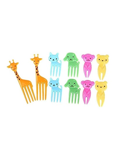 Buy ECVV Cartoon Food Fruits Picks Mini Dessert Forks Resin Toothpick Cutlery Set For Kids 10Pcs in UAE