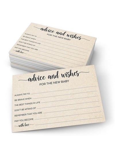 Buy Advice And Wishes For The New Baby (50 Cards) Baby Shower Game Advice Cards Rustic Kraft Tan Large 4X6 For Mommy Daddy Simple Elegant Made In Usa in UAE