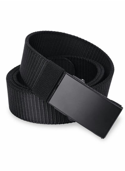 Mens Belt Nylon Canvas Belt with Heavy Duty Flip Top Solid Metal Buckle ...