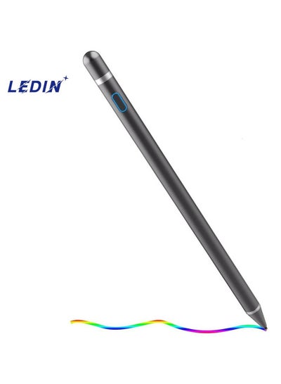 اشتري أقلام ستايلس نشطة لشاشات اللمس قلم رقمي أنيق قابل لإعادة الشحن متوافق مع معظم شاشات اللمس السعوية (أسود) في الامارات