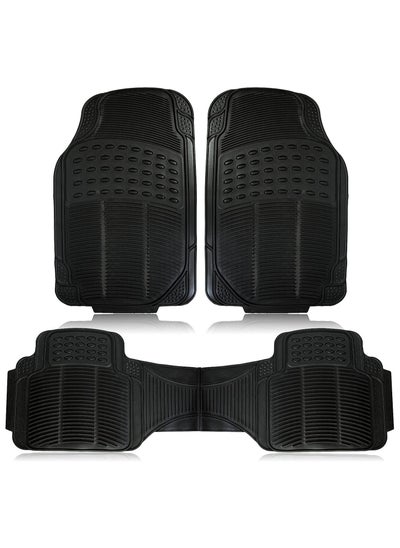 Buy 3 PCS Non Slip Heavy Rubber Car Floor Mats Universal Fit for Cars SUV Truck and VAN in Saudi Arabia