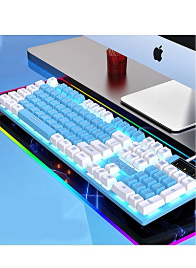 Buy Wired luminous gaming manipulator feel keyboard blue in UAE