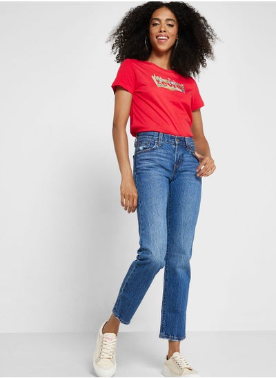 Buy High Waist Straight Jeans in UAE